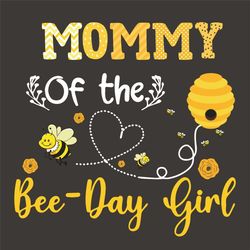 Mommy Of The Bee Day Girl Svg, Birthday Svg, Mommy Svg, Birthday Mommy Svg, Bee Svg, Bee Day Svg, Birthday Girl Svg, Hap