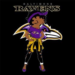 Baltimore Ravens Girls Svg, Ravens Fan Svg, Baltimore Ravens NFL Teams, Betty Boop Ravens Girl, Super Bowl Svg, NFL Tea