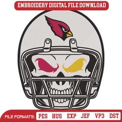 Arizona Cardinals Team Skull Helmet Embroidery Design File