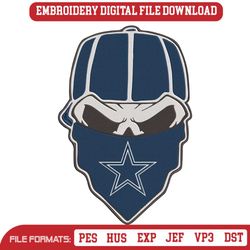 NFL Dallas Cowboys Skull Design Embroidery File