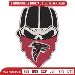 NFL Atlanta Falcons Skull Design Embroidery File
