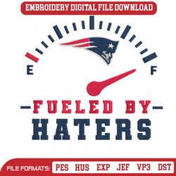 Fueled By Haters New England Patriots Embroidery Design File
