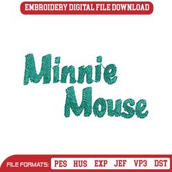 Minnie Mouse Name Embroidery Design Instant Download