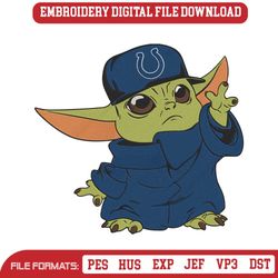 Indianapolis Colts Cap Baby Yoda Embroidery Design Download