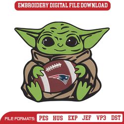 New England Patriots Baby Yoda Football Embroidery Design File