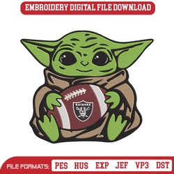 Las Vegas Raiders Baby Yoda Football Embroidery Design File