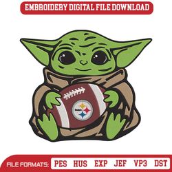 Pittsburgh Steelers Baby Yoda Football Embroidery Design File