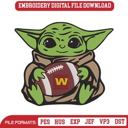 Washington Commanders Baby Yoda Football Embroidery Design File