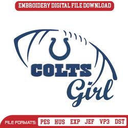 Football Indianapolis Colts Girl Embroidery Design Download
