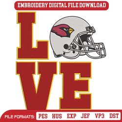 Love Helmet Arizona Cardinals Embroidery Design Download File