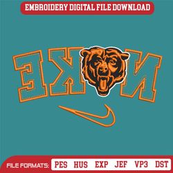 Chicago Bears Reverse Nike Embroidery Design Download File