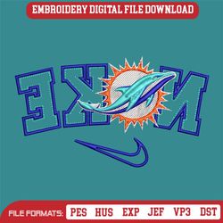 Miami Dolphins Reverse Nike Embroidery Design Download File