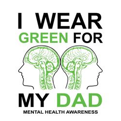 I Wear Green For My Dad Svg, Fathers Day Svg, Green Color Svg, Dad Svg, Father Svg, Papa Svg, Happy Fathers Day, Father