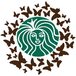Design Wrap Starbucks Brand Brown Butterfly For Cup Of Coffee Svg, Trending Svg, Cup Of Coffee Svg, Starbucks Svg, Brown