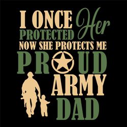 I Once Protected Her Now She Protects Me Army Dad Svg, Trending Svg, Army Dad Svg, Father Daughter, Father Svg, Army Fat
