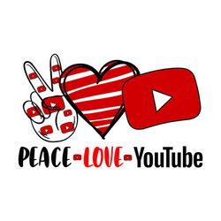 Peace Love Youtube Svg, Trending Svg, Peace Love Svg, Youtube Svg, Youtube Logo Svg, Youtuber Svg, Youtube Clipart, Yout