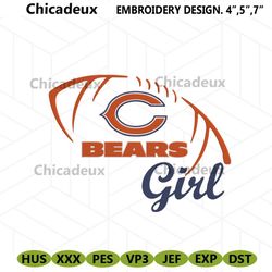 Football Chicago Bears Girl Embroidery Design Download