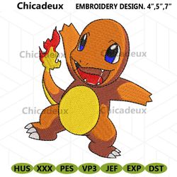 Charmander Pokemon Anime Embroidery Design Hitokage Embroidery File