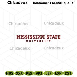 Mississippi State University Embroidery Files, NCAA Embroidery Files, Mississippi State Bulldogs File