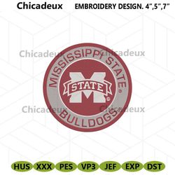 Mississippi State Bulldogs Logo Embroidery Design, Mississippi State Bulldogs NCAA Embroidery