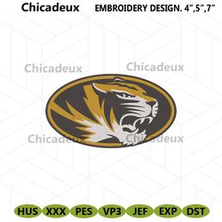 Missouri Tigers Machine Embroidery, Missouri Tigers Football Logo Embroidery