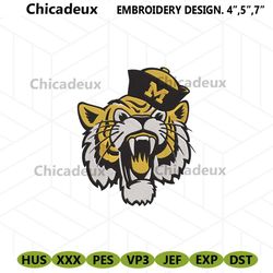 Missouri Tigers Logo Embroidery Design, Missouri Tigers Symbol Embroidery Files