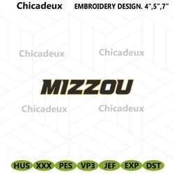 Mizzou Football Team Wordmark Embroidery Download File, Missouri Tigers Machine Embroidery