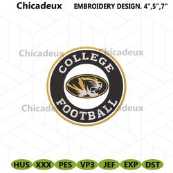 College Football Missouri Embroidery Design, NCAA Missouri Tigers Design