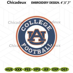 Auburn Tigers College Football Logo Embroidery Design, NCAA Auburn College Machine Embroidery