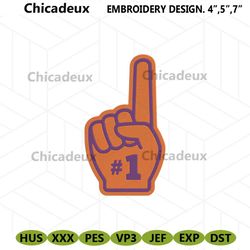 Clemson Tigers Foam Finger Logo Embroidery Download File, Clemson Tigers Files