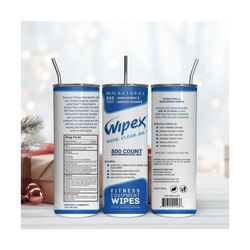 Wipex Clean 20Oz Tumbler Wrap, Digital Download PNG, Sublimination Design