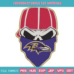 NFL Baltimore Ravens Skull Design Embroidery File