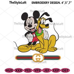 Mickey Pluto Happy Friends Gucci Logo Embroidery Design