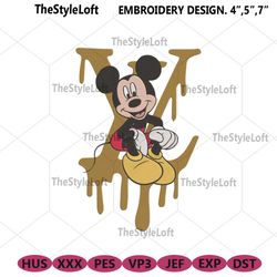 Inspired Mickey LV Dripping Logo Embroidery Design File