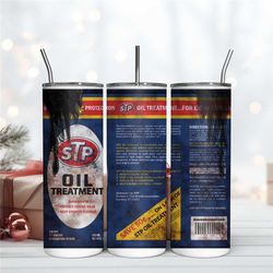STP Oil 20Oz Tumbler Wrap, Digital Download PNG, Motor Oil Wrap Design