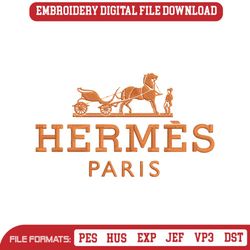 Hermes Paris High Fashion Logo Embroidery Design Download
