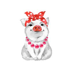 Funny Pig Wearing Bandana Svg, Trending Svg, Pet Svg, Animal Svg, Cute Pig Svg, Funny Pig Svg, Bandana Svg, Bandana Pig