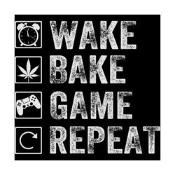 Wake Bake Game Repeat Svg, Trending Svg, Video Games Svg, Funny Game Svg, Video Gamers Svg, Game Funny Svg, Game Day, Vi