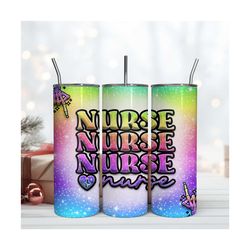 Retro Nurse Groovey Skinny Tumbler Digital Download 20oz Png