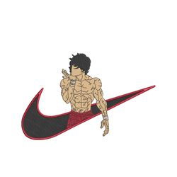 Baki x Nike Logo Anime Baki Hanma Embroidery Design