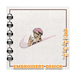 Nike Yuji Itadori Anime Embroidery Design, Nike Anime Embroidery Design