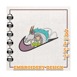 Nike Haku Anime Embroidery Design, Nike Anime Embroidery Design