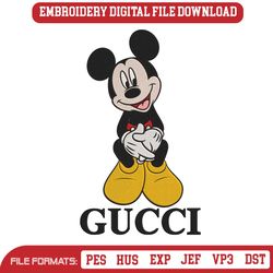 Disney Mickey Gucci Fashion Embroidery Design Download