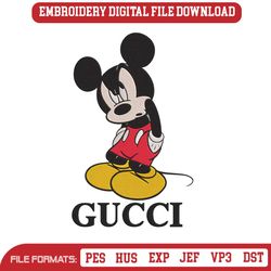 Embroidery Angry Mickey Mouse Gucci Logo Design