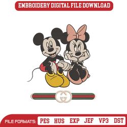 Couple Mickey And Minnie Gucci Embroidery Design Download