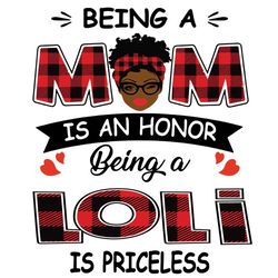 Being A Mom Is An Honor Being A Loli Is Priceless Svg, Mothers Day Svg, Black Mom Svg, Black Loli Svg, Being A Mom Svg,