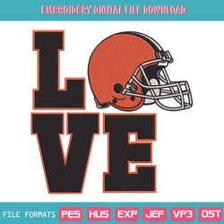 Love Helmet Cleveland Browns Embroidery Design Download File