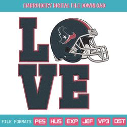 Love Helmet Houston Texans Embroidery Design Download File