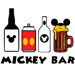 Mickey Bar Svg, Disney Svg, Mickey Mouse Drinking Beer Svg, Mickey Ears Svg, Childrens Gift Svg, Friend Gift Svg, Disney