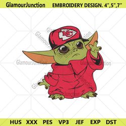 Kansas City Chiefs Cap Baby Yoda Embroidery Design Download
